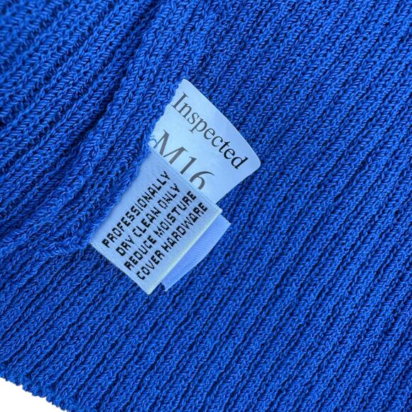 St. John Size 12 Cardigan Cobalt Blue Knited 3/4 Sleeve V-Neck Jacket CR 2003 - Picture 8 of 10